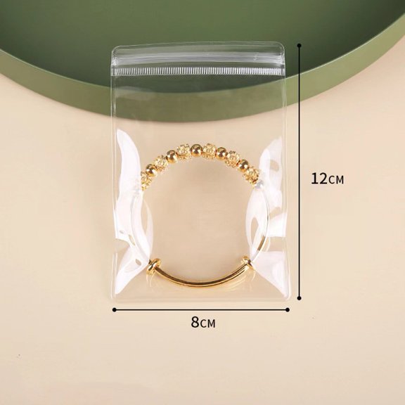 KAJOVE Thickened transparent PVC earring jewelry storage sealed bag self sealing bag 46 threads 8*12