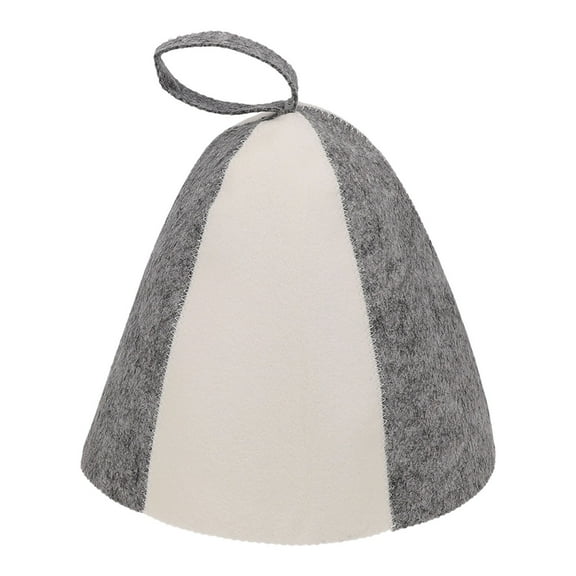 KAJOVE Wool Felts Hats Thickened Winter Wool Felts Sauna Hat Keep Warm Bath For Skin Head Accessories Outdoor Living Pools Gray and white