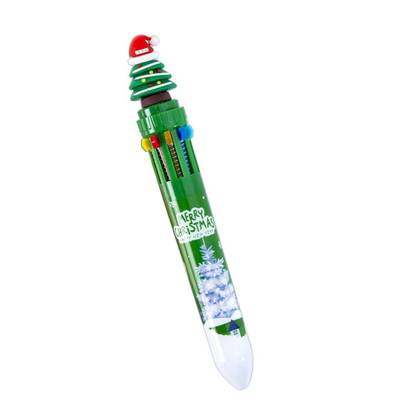 KAKA ‌10-in-1 Christmas Ballpoint Pen Set - 0.5mm Retractable Multicolor Pens with Cute Holiday Designs, Perfect Gift for Students, Office & Holiday Stocking Stuffers