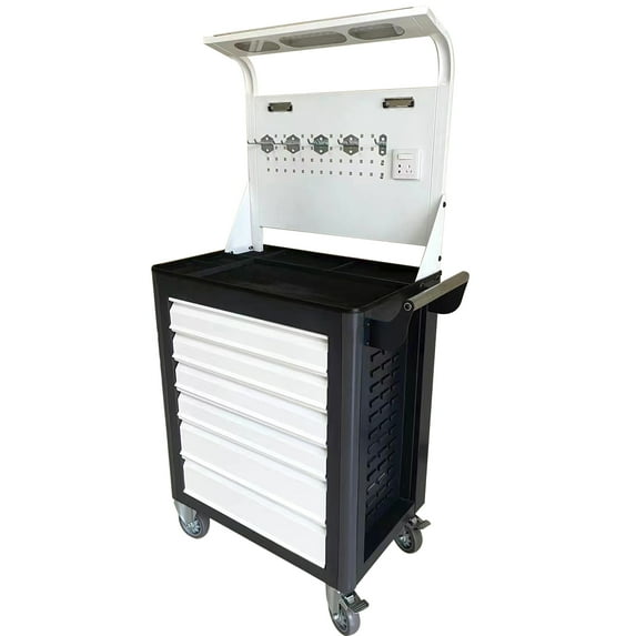 KAKA INDUSTRIAL GJC-206-2E Tool Cart, 6 Drawer Tool Chest 77 Capacity 4 Ball-Bearing on Lockable Wheels Glided Drawers, for Mechanics Industrial Garage, Warehouse & Repair Shop