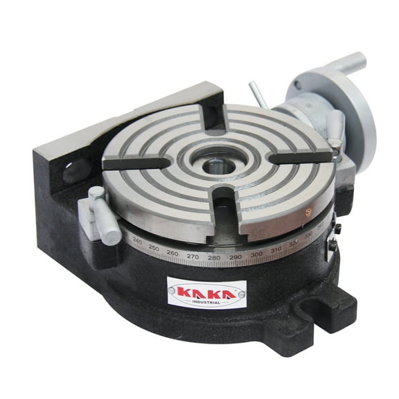 KAKA INDUSTRIAL Rotary Table 6Inch Horizontal Vertical HV-6 Precision MT-2 Rotary Table,2/5inch, 4-Slot Milling Rotary Milling Drilling Machine