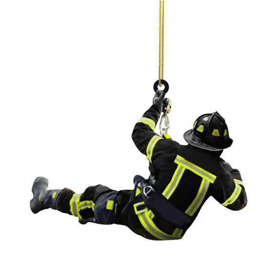 KAKA Personalized Firefighter Christmas Ornament 2025 - Customizable First Responder Tree Decoration, Durable Holiday Gift for Firemen, EMT & Rescue Workers, C