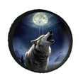 thumbnail image 1 of KAKALAD 3D Animal Wolf Moon 02 Spare Tire Cover PVC Leather Universal Vehicle Accessories Buckle Car Tools 14”in, 1 of 4