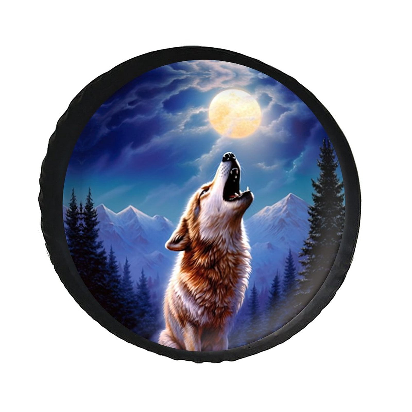 Mountain & Northern Lights Spare Tire Cover - PVC Leather, Dust-Proof, Fits 16" Tires For SUV/RV/Trailer
