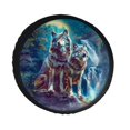 thumbnail image 1 of KAKALAD 3D Printed Wolf 01 Spare Tire Cover PVC Leather Universal Vehicle Accessories Buckle Car Tools 14”in, 1 of 4
