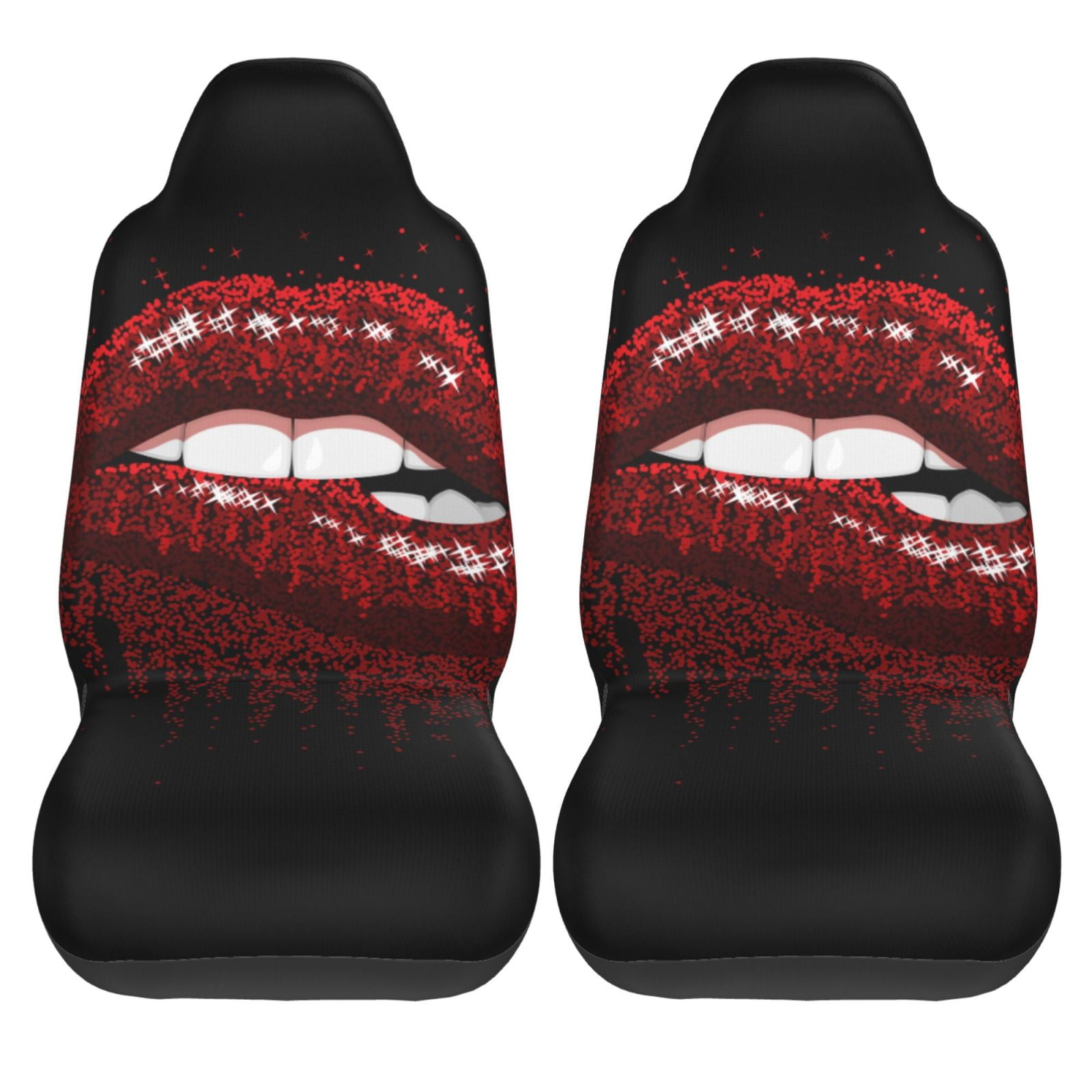 KAKALAD Abstract mouth red lips Car Seat Covers Set Vehicle Front Seats