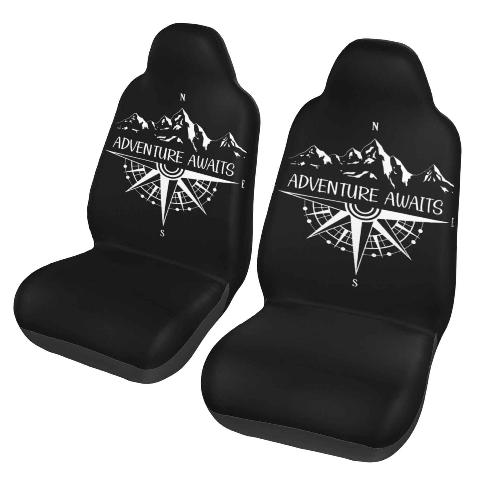 KAKALAD Adventure Awaits Mountain Compass White Car Seat Covers Set ...
