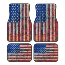 KAKALAD American Flag 4th Of July Star And Stripe 01 Car Floor Mats 4PC Set Carpet Protection, Universal Fit for Car SUV VA & Truck, Vehicle Front & Rear