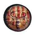 thumbnail image 1 of KAKALAD American Flag Deer 02 Spare Tire Cover PVC Leather Universal Vehicle Accessories Buckle Car Tools 14”in, 1 of 4