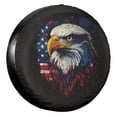thumbnail image 1 of KAKALAD American Flag National Flag Eagle Pattern 03 Spare Tire Cover Universal Vehicle Accessories Buckle Car Tools 17”in, 1 of 6