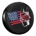 thumbnail image 1 of KAKALAD American flag black german shepherd Spare Tire Cover Weatherproof Universal Vehicle Accessories 14 Inch, 1 of 6