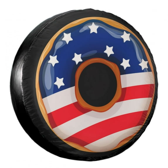 KAKALAD American flag donut Spare Tire Cover Weatherproof Universal Vehicle Accessories 14 Inch