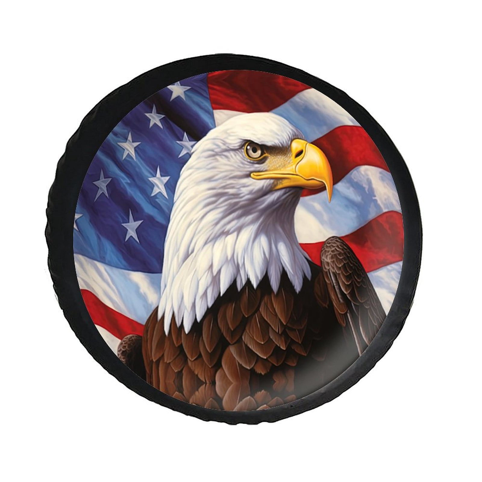 USA Flag Spare Tire Cover - PVC Leather Wheel Cover For RV, Jeep, Truck, SUV (Fits 27.55-29.52 Inch Diameter)