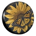 thumbnail image 1 of KAKALAD Beautiful Sunflower With Butterfly 04 Spare Tire Cover Universal Vehicle Accessories Buckle Car Tools 14”in, 1 of 6