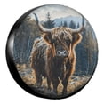 thumbnail image 1 of KAKALAD Beautiful highland cow Spare Tire Cover Universal Vehicle Accessories Buckle Car Tools 15”in, 1 of 6