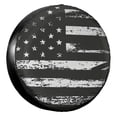 thumbnail image 1 of KAKALAD Black white vintage american flag Spare Tire Cover Universal Vehicle Accessories Buckle Car Tools 15”in, 1 of 6