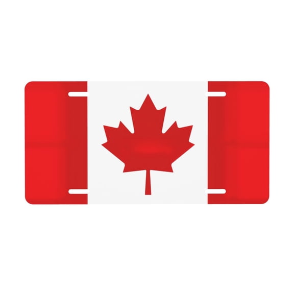 KAKALAD Canada Flag 02 Aluminum Universal Car Vehicles License Plate 6" x 12" (4 Holes)