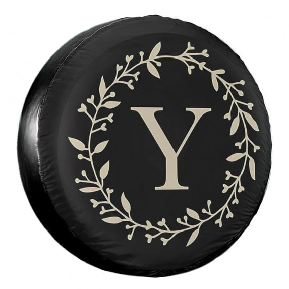 KAKALAD Classic monogram letter y Spare Tire Cover Universal Vehicle Accessories Buckle Car Tools 15”in