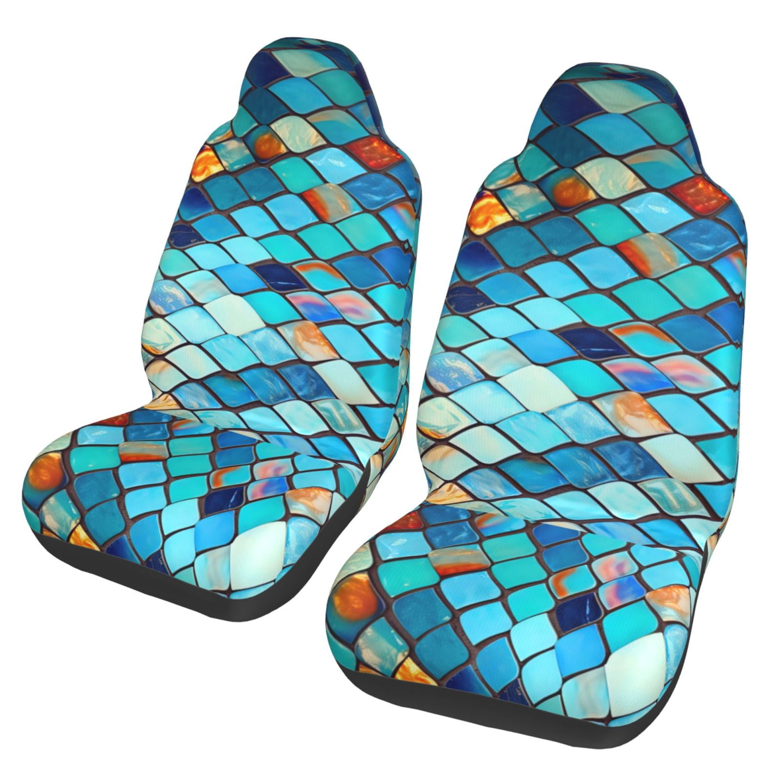 White Gold Tile Marble Car Seat Covers