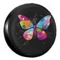 thumbnail image 1 of KAKALAD Colorful butterfly print Spare Tire Cover Wheel Protectors Weatherproof Universal Vehicle Dust-Proof for Trailer Rv SUV Truck Camper Travel Trailer Accessories 17 Inch, 1 of 6