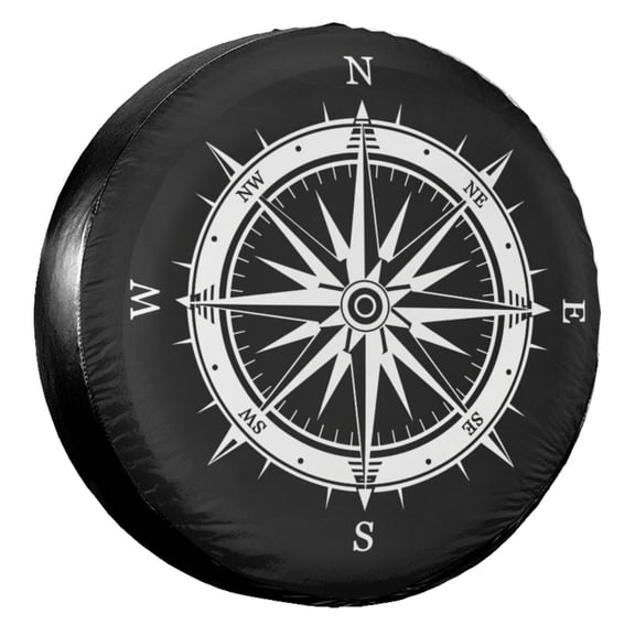 KAKALAD Compass Sun Dial 01 Spare Tire Cover Universal Vehicle Accessories Buckle Car Tools 14”in