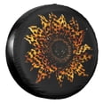 thumbnail image 1 of KAKALAD Cool Cheetah Leopard Print Sunflower 02 Spare Tire Cover Universal Vehicle Accessories Buckle Car Tools 16”in, 1 of 6