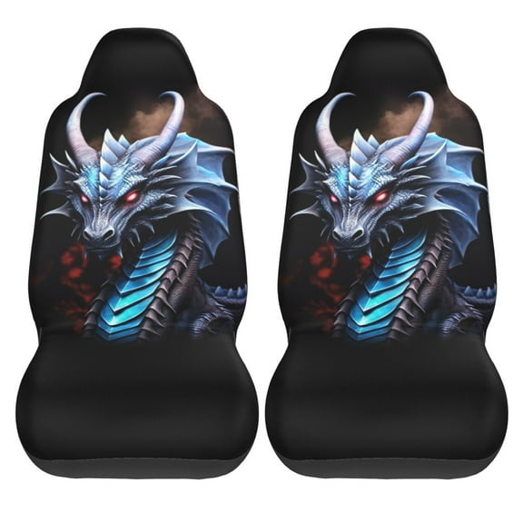 KAKALAD Cool devil dragon Car Seat Covers Set Vehicle Front Seats Protector 2 Pcs