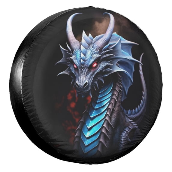 KAKALAD Cool devil dragon Spare Tire Cover Universal Vehicle Accessories Buckle Car Tools 15”in