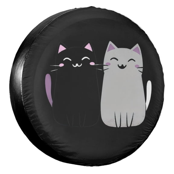 KAKALAD Cute Cats 01 Spare Tire Cover Universal Vehicle Accessories Buckle Car Tools 17”in