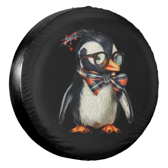 KAKALAD Cute Penguin 06 Spare Tire Cover Universal Vehicle Accessories Buckle Car Tools 16”in