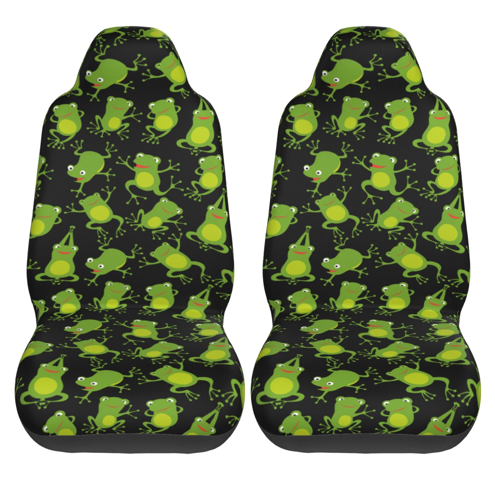 KAKALAD Cute frogs Car Seat Covers Set Vehicle Front Seats Protector 2
