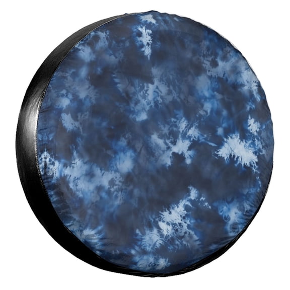 KAKALAD Dark Blue Tie Dye 04 Tire Cover Universal Durable Waterproof Car Vehicle Tools Accessories Buckle 14” Inch