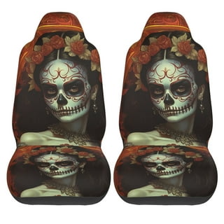 Skull Printed Car Seat Cover Front Seats, Bucket Seat Protector Car Seat  Cushions For Car, Suv, Truck Or Van For Women Man - Temu