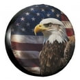 thumbnail image 1 of KAKALAD Eagle And American Flag 01 Spare Tire Cover Universal Vehicle Accessories Buckle Car Tools 17”in, 1 of 6