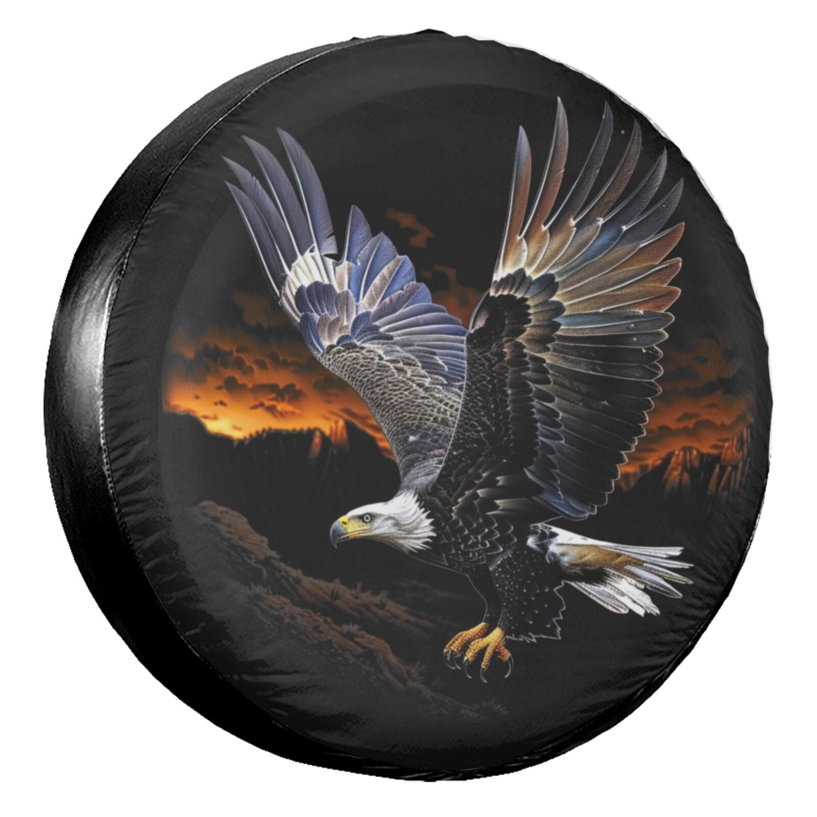 Spare Tire Cover Bald Eagle American Flag Design - Decorative Waterproof Cover For Trucks, SUVs, RVs (14") - View #11