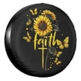 thumbnail image 1 of KAKALAD Faith Rood Sunflower Butterfly Spare Tire Cover Universal Vehicle Accessories Buckle Car Tools 14”in, 1 of 6