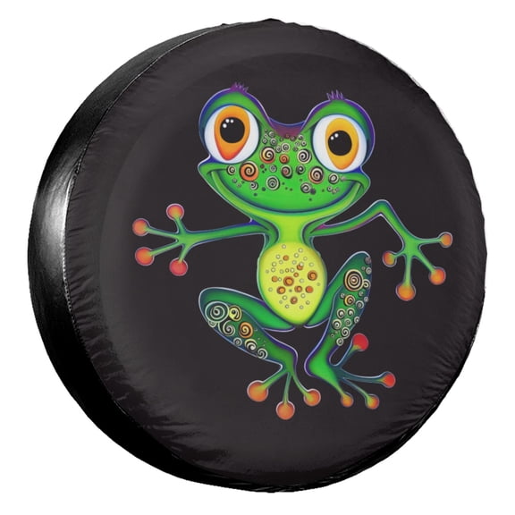 KAKALAD Flippin Frog 01 Spare Tire Cover Universal Vehicle Accessories Buckle Car Tools 14”in