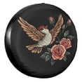 thumbnail image 1 of KAKALAD Flying Bird Roses Embroidery Spare Tire Cover Universal Vehicle Accessories Buckle Car Tools 17”in, 1 of 6