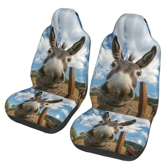 KAKALAD Funny Donkey 01 Car Accessories Seat Covers Set Vehicle Seat Covers Universal Front Seats Protector 2 Pcs
