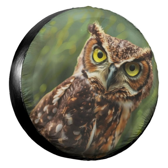 KAKALAD Funny Owl 03 Spare Tire Cover Universal Vehicle Accessories Buckle Car Tools 14”in
