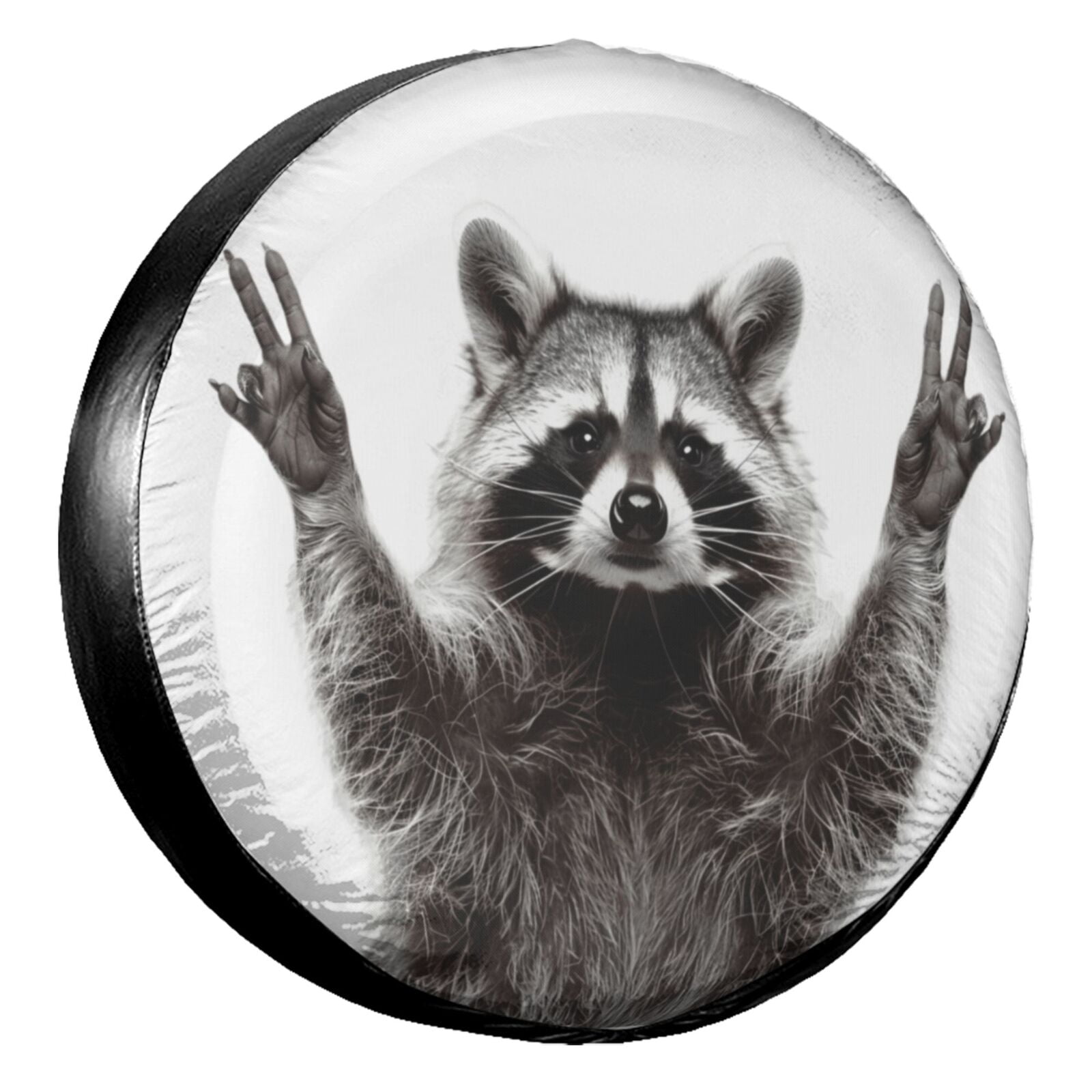 Funny Raccoon American Flag Spare Tire Cover Wheel - View #12