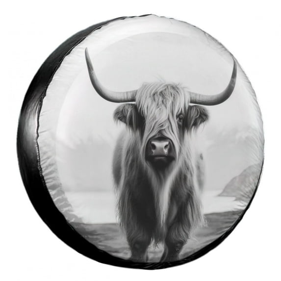 KAKALAD Funny Scottish Highland Cow 02 Spare Tire Cover Weatherproof Universal Vehicle Accessories 16 Inch