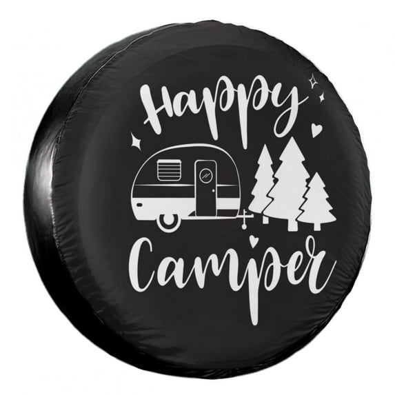 KAKALAD Camper Happy camping 3 Spare Tire Cover Weatherproof Universal Vehicle Accessories 14 Inch