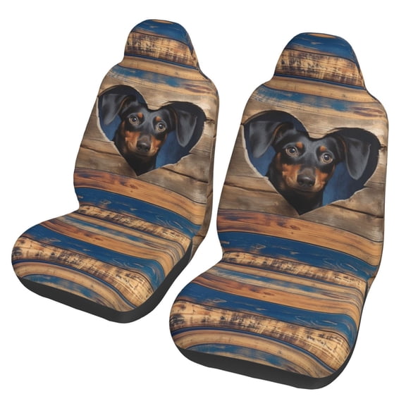 KAKALAD Housing Mart Dachshund Dog Pattern 04 Car Accessories Seat Covers Set Vehicle Seat Covers Universal Front Seats Protector 2 Pcs