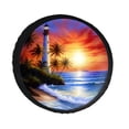 thumbnail image 1 of KAKALAD Lighthouse Beach Garden Summer 05 Spare Tire Cover PVC Leather Universal Vehicle Accessories Buckle Car Tools 14”in, 1 of 4