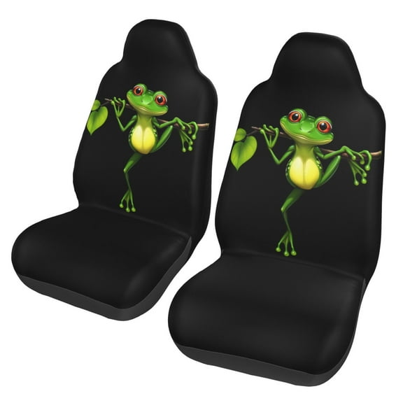 KAKALAD Little Frog On Branch Tree In Rainforest Nature Car Accessories Seat Covers Set Vehicle Seat Covers Universal Front Seats Protector 2 Pcs