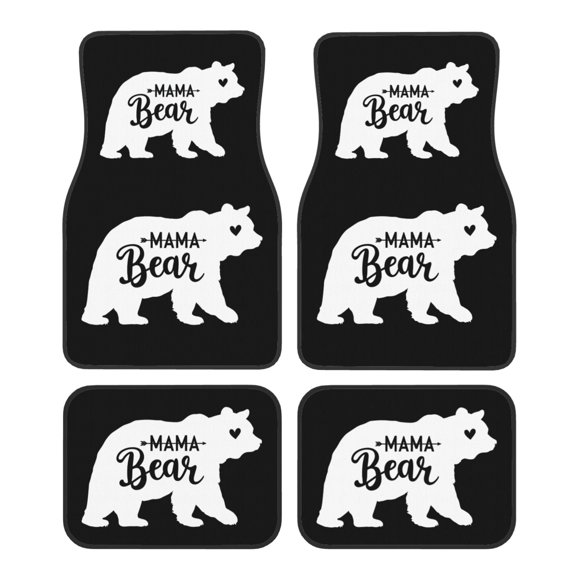 KAKALAD Mama Bear Cute 01 Car Floor Mats 4PC Set Carpet Protection, Universal Fit for Car SUV VA & Truck, Vehicle Front & Rear