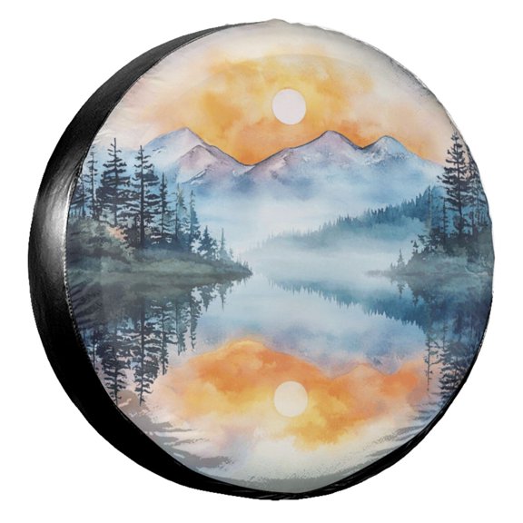 KAKALAD Mountain Landscape 03 Spare Tire Cover Universal Vehicle Accessories Buckle Car Tools 17”in