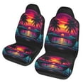 thumbnail image 1 of KAKALAD Neon Sunset Scene Palm Trees Tropical Sunsets Beach Landscape Summer 1 Car Accessories Seat Covers Set Vehicle Seat Covers Universal Front Seats Protector 2 Pcs, 1 of 9