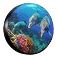 thumbnail image 1 of KAKALAD Ocean Sea Animal Dolphin 02 Spare Tire Cover Universal Vehicle Accessories Buckle Car Tools 14”in, 1 of 6